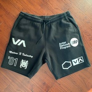 RVCA Black Sweats Drawstring Shorts - Men’s Medium